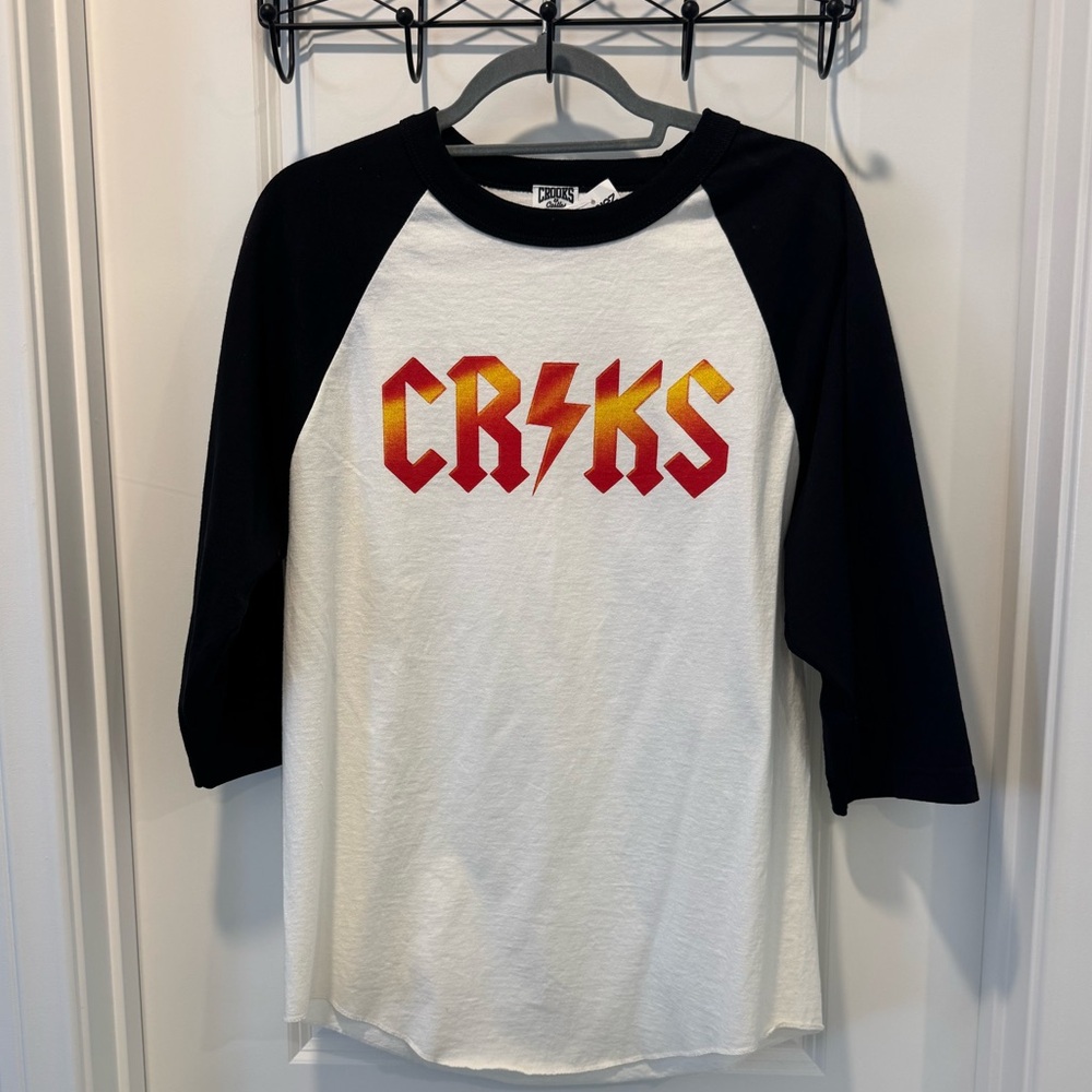 Crooks & Castles Men's Baseball Sleeve Graphic Tee NWT